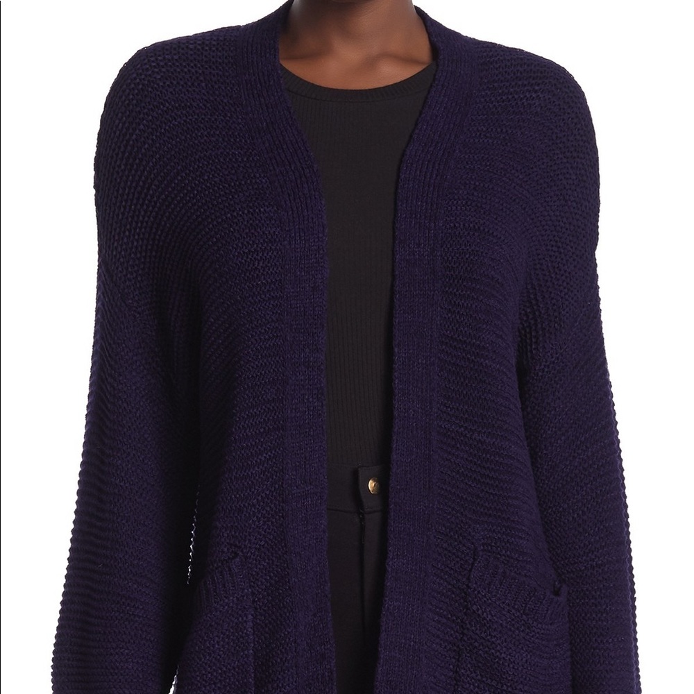 NWOT CENY Navy Open Weave Knit Cardigan Navy